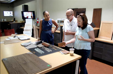 Our expert Interior designers helping our customers with their selection of material